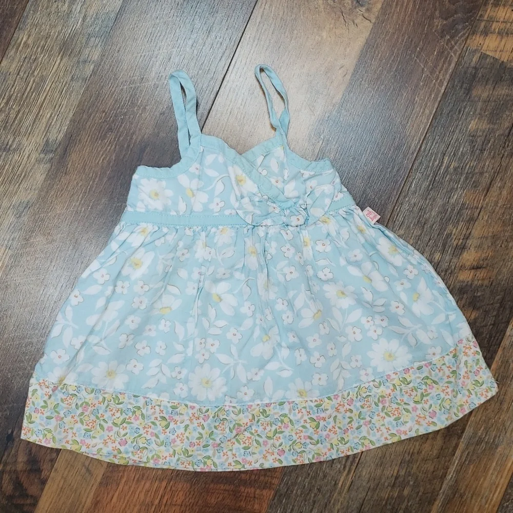 Oshkosh B'Gosh Blue and White Daisy Print Floral Dress, Size 3-6 Months